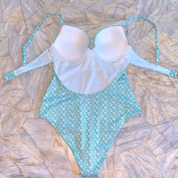 Victoria’s Secret Swim Sexy Tee Push-up One Piece Aqua Swim Suit XL NEW - Picture 2 of 11